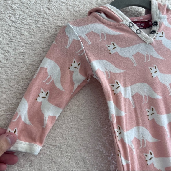 Milkbarn‎ Baby Fox Pink 100% Organic Cotton One Piece Romper Size 3-6 Months - Picture 4 of 8